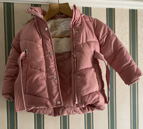Pink fluffy children coat - pink,