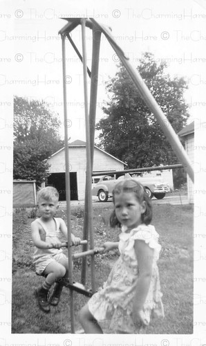 Vintage photo 1940s kids - photo, on