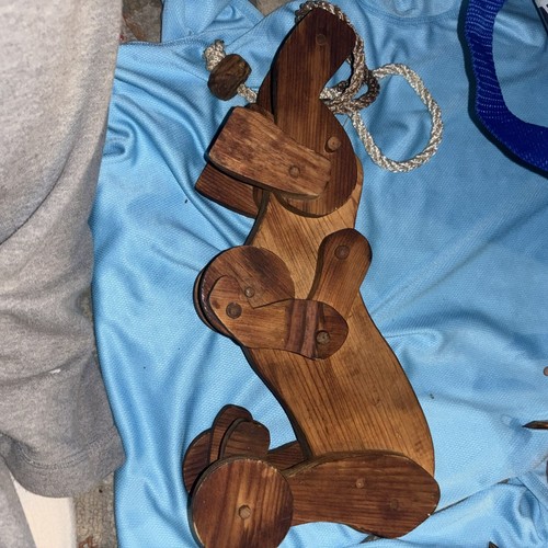 Vintage wood pull cart - pull, toy
