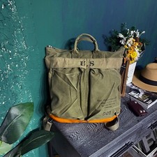 Oil Waxed Canvas Spliced Cowhide Pilot Handbag Men's Duffel Bag Size 40*40*10cm