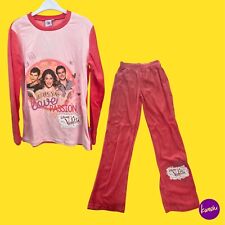 DISNEY Violetta Girls' Fleece Pyjama Set, Graphic Front, Pink, UK 12 Years