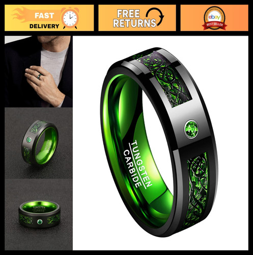 8mm black celtic - celtic, dragon