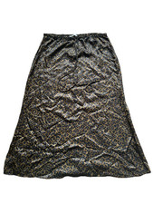 Zara Leopard Print Satin Midi Skirt Size XL Casual Evening