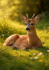 Roe deer stag - roe, watercolour