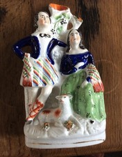 Antique Staffordshire figure robbie Burns or Scotish shepards