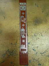 Malta Light Brown Leather  Souvenir Bookmark Helmet Buildings Stars Patterns