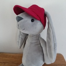 Jellycat Hip Hop Bunny Grey Rabbit With Red Hat Cap