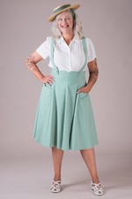 Emmy Design, The Perfect Pinafore Skirt. Seafoam Chambray. Size 36, UK 8. BNWTs