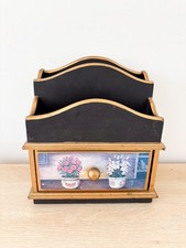 Black Floral Solid Wood Letter