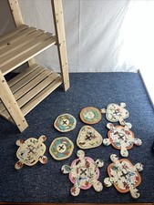 9 Vintage Chinese Paper Lanterns Accordion Floral Print Decorations