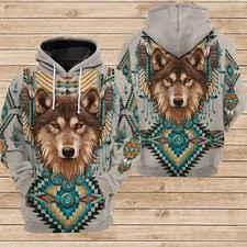 Native Spirit Wolf 3D Hoodie