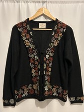 Spirit of the Andes handmade Peruvian alpaca cardigan black size 14