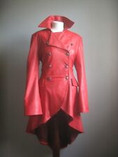 CARRIE HOXTON LEATHER COAT 12 10 FIT FLARE EDWARDIAN tie bodice corset DAMAGED