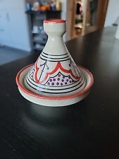 Ornamental glazed Clay Ceramic Tagine, Hand Made 12x12 cm