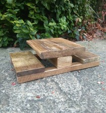 Handmade Small Wooden Rustic Reclaimed Wood Squirrel Bird Garden Picnic Table