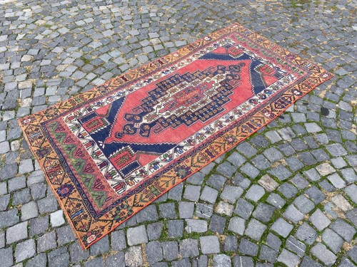 Wool rug area vintage - rug,,