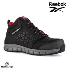 Reebok R1037 Excel Light S3 SRC Black Leather Composite Toe Cap Safety Boots PPE