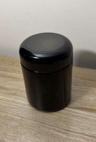 Black glass storage jar - jar, with