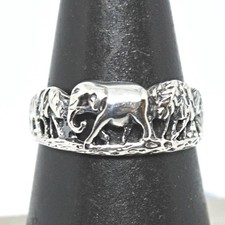 New Lucky Elephant Ring Solid 925 Silver Pagan Strength Blessings UK Size L US 6