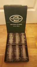 portmeirion botanic gardens etched floral 6 hi ball tumblers glasses set boxed