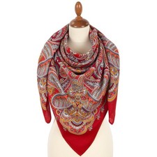 Russian Wool Shawl "Murmur of the River" 2038-5, 125x125 cm, Elena Litvinova