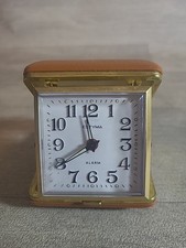 Vintage ESTYMA Folding Case Travel Alarm Clock - Good Working Condition 