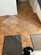 Cool Perspex Moulded Transparent Side Tables X2