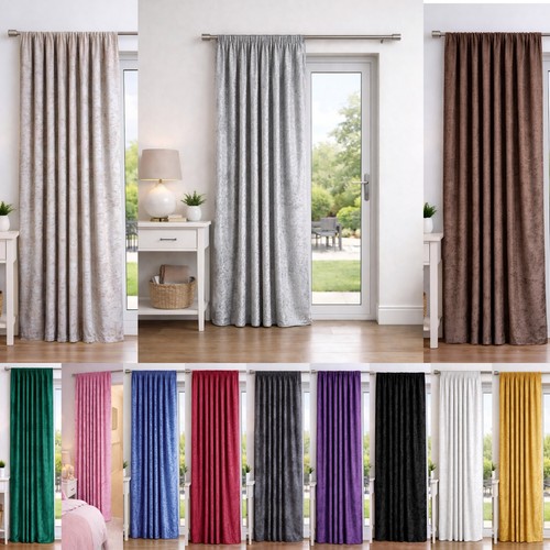 Crushed velvet pencil pleat - crushed,