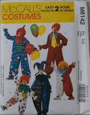 Mccalls Costumes Sewing Pattern Clown Outfits M6142 Age 5-6