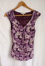 Laura Ashley Sleeveless Vest Top Purple Floral Ladie's Size UK 12