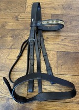 Sabre Black English Leather Full Size Bridle Bling Brow and