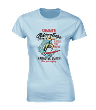 SUMMER ADVENTURE PARADISE BEACH LADIES T SHIRT COOL CASUAL SUMMER CLOTHING TOP