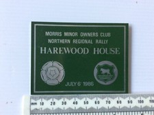 The Morris Minor Owners  Club Badge Northern Regional Rally Harewood House 1986