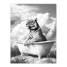 Tiger Bathtub Black White