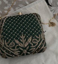 Emerald green clutch bag - emerald,