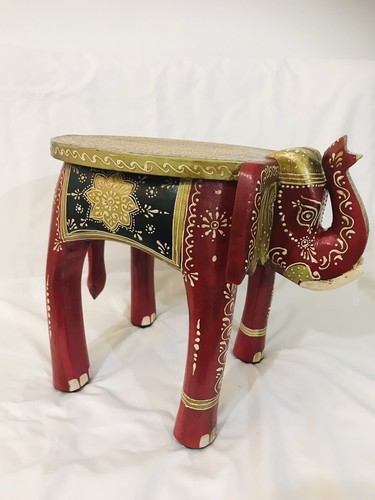 Wooden elephant stool - wooden,