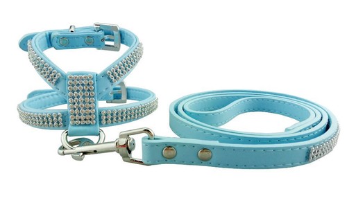 Dog harness lead - harness, rhinestone