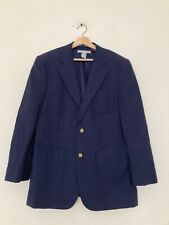 Marconi Linen Blazer Smart Casual Men's Navy Size 38 Suit Jacket Lined Pockets