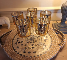 6 x Gold Colour Floral Leaf