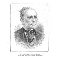 Sir James Risdon Bennett President of Royal College of Physicians old Print 1881