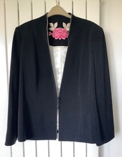 Jacques Vert Size 22 Black/Cream Jacket Wedding/Occasion