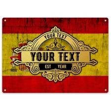 Vintage Spanish Flag Bar Sign