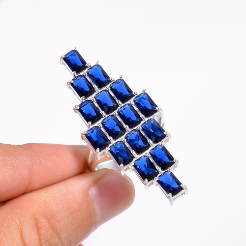 Blue tanzanite handmade ring - blue,