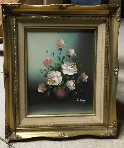 Vintage leigh painting - vintage, still