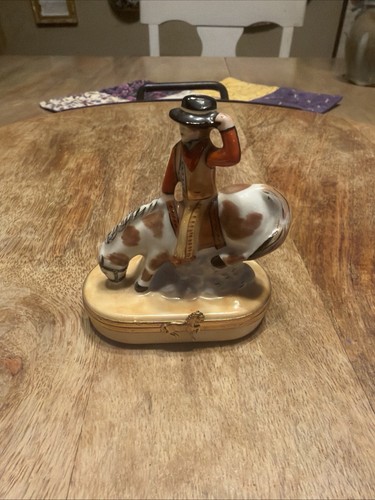 Cowboy bucking bronco - cowboy, horse
