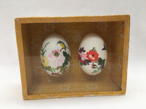 Pair vintage hand painted - pair,