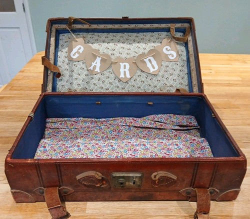 Vintage leather suitcase case - vintage,