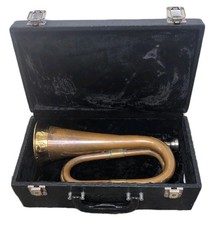 Brass Bugle in black Case 