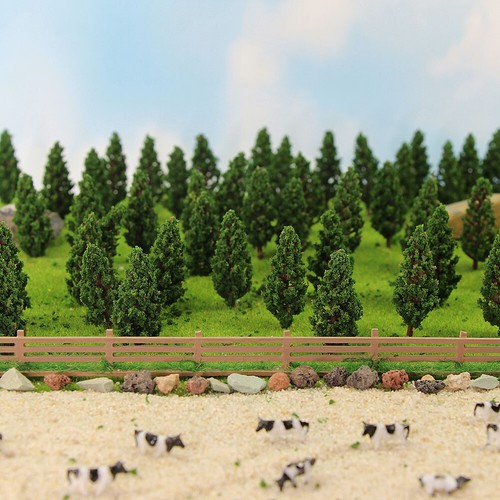 50pcs model pine trees green - 50pcs,