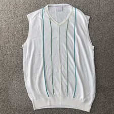 Ian Poulter IJP  Mens White Sleeveless Golf Jumper - Medium